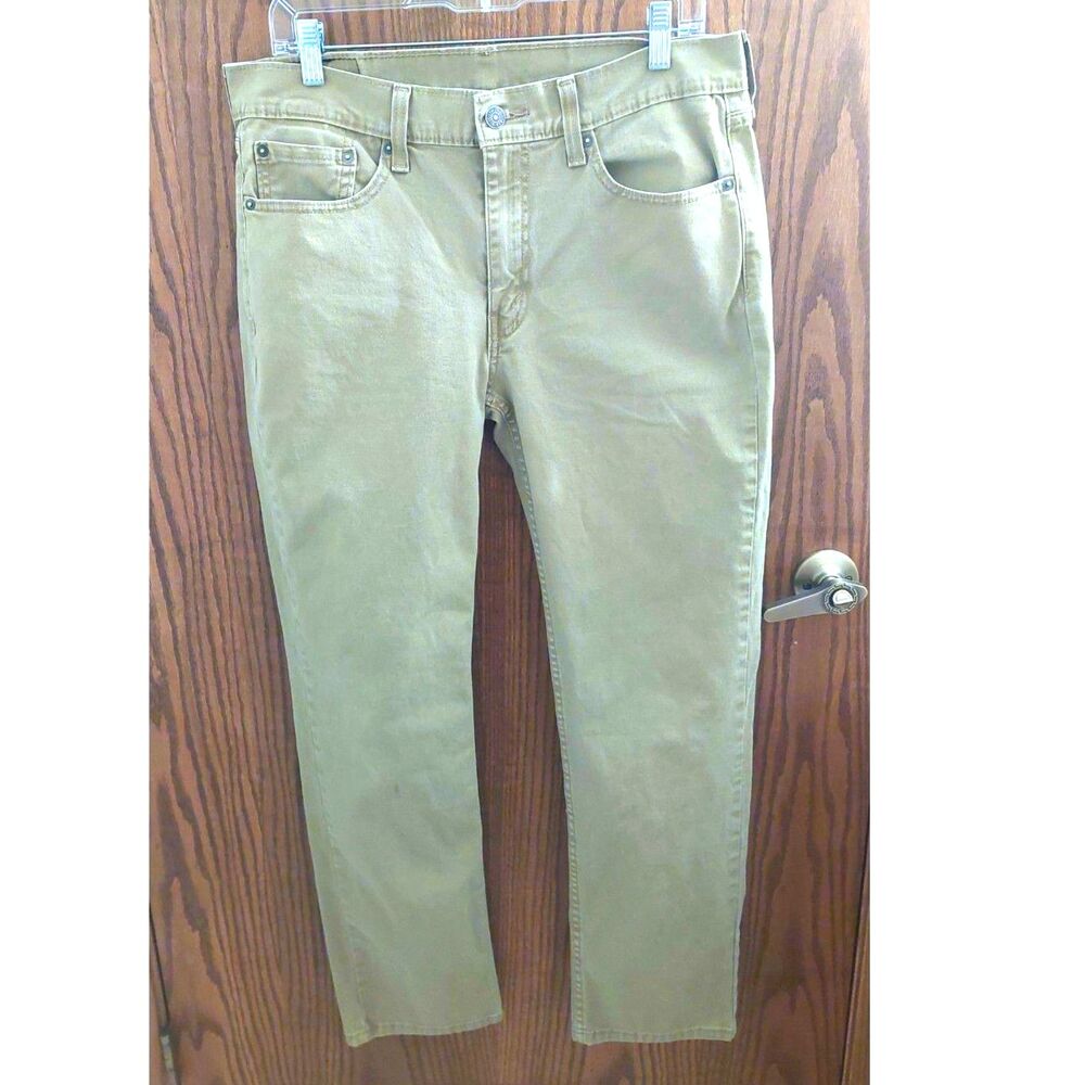 Levi's 514 Straight Fit Twill Pants British Khaki Tan Men's W33 L32
